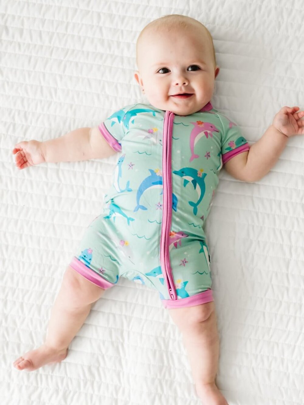 Little Sleepies Dolphin Dance Shorty Zippy 6-12 Months